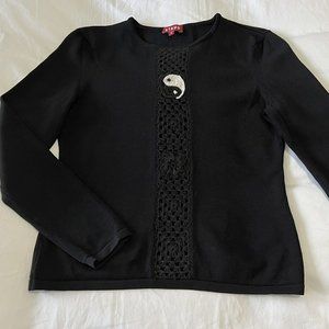 Staud Yin Yang Crochet Top~ Black~ Size Medium